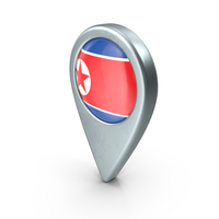 DPRK Location Pin With Flag PNG & PSD Images