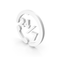 White 24x7 Calling Support Icon PNG & PSD Images