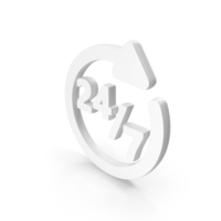 White 24x7 Refresh Icon PNG & PSD Images