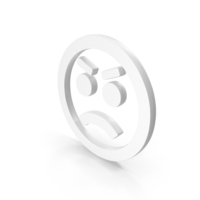 White Angry And Sad Icon PNG & PSD Images