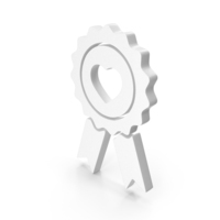 White Heart Badge Icon PNG & PSD Images