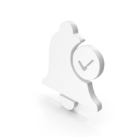 White Checkmark Bell Notification Icon PNG & PSD Images