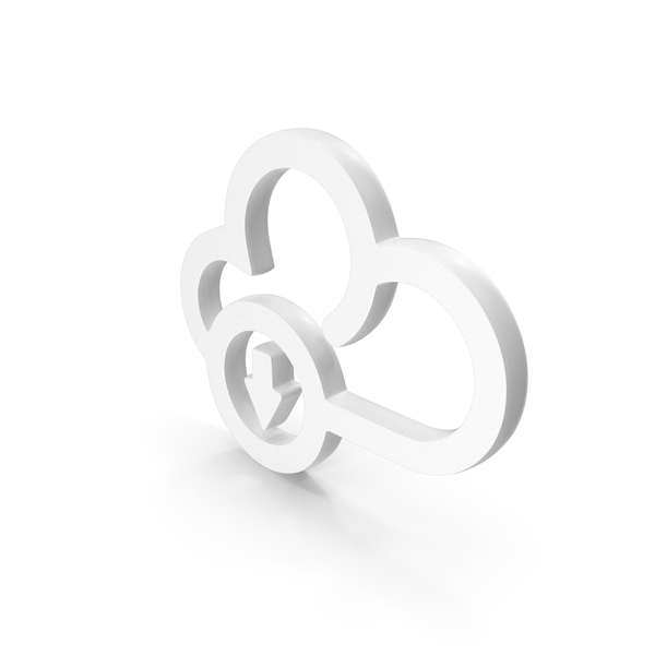 Cloud Download Icon White PNG & PSD Images
