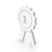 White Number One Badge Icon PNG & PSD Images