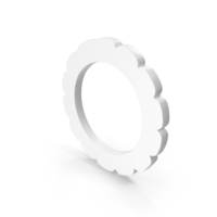 Out Line Border Flower Cut Flower Icon White PNG & PSD Images