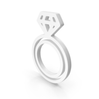 White Diamond Wedding Ring Icon PNG & PSD Images