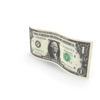 Wavy 1 Dollar Banknote Bill PNG & PSD Images