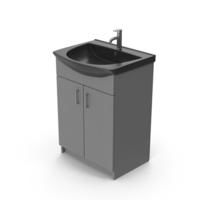 Grey Wash Basin Cabinet PNG & PSD Images