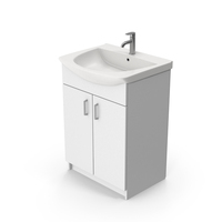 White Wash Basin Cabinet PNG & PSD Images