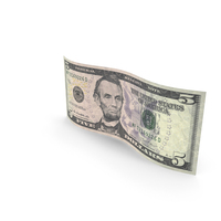 Wavy 5 Dollar Banknote Bill PNG & PSD Images