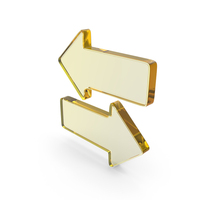 Yellow Glass Opposite Sideway Arrows PNG & PSD Images