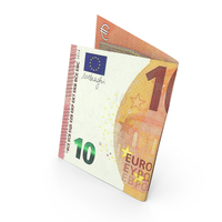 Folded 10 Euro Banknote Bill PNG & PSD Images