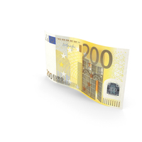 Wavy 200 Euro Banknote Bill PNG & PSD Images
