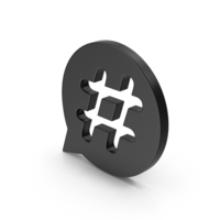 Black Hashtag Speech Bubble Symbol PNG & PSD Images