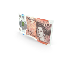 Wavy 10 UK Pound Banknote Bill PNG & PSD Images