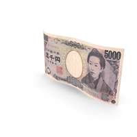 Wavy 5000 Japanese Yen Banknote Bill PNG & PSD Images