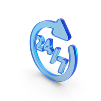 Blue Glass 24x7 Refresh Icon PNG & PSD Images