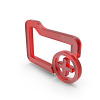 Red Glass Add Folder Icon PNG & PSD Images