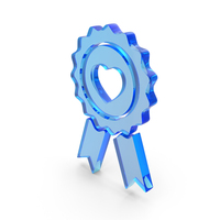 Blue Glass Badge Icon PNG & PSD Images