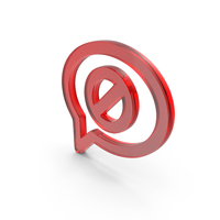 Red Glass Banned Speech Bubble Icon PNG & PSD Images