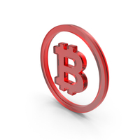 Red Glass Bitcoin Money Icon PNG & PSD Images