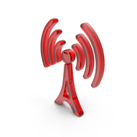 Red Glass Broadcast Tower Icon PNG & PSD Images
