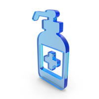 Blue Glass Liquid Hand Wash Bottle Icon PNG & PSD Images