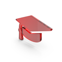 Red Glass Graduation Cap Icon PNG & PSD Images