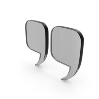 Black Glass Inverted Commas Symbol PNG & PSD Images