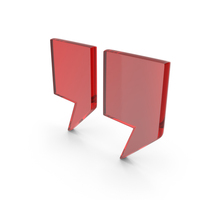 Red Glass Inverted Commas Symbol PNG & PSD Images