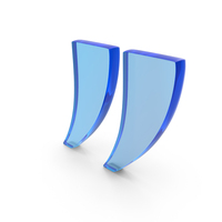 Blue Glass Inverted Commas Symbol PNG & PSD Images