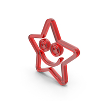 Red Glass Star Smile Icon PNG & PSD Images