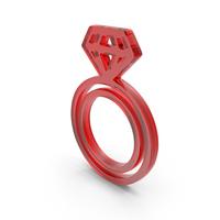 Red Glass Wedding Diamond Ring Icon PNG & PSD Images