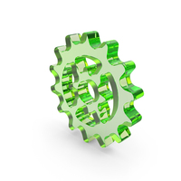 Green Glass Gear Icon PNG & PSD Images