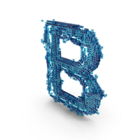 Blue Pixel Art Assembling SciFi Capital Letter B PNG & PSD Images