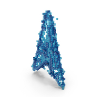 Blue Pixel Art Assembling SciFi Arrow Symbol PNG & PSD Images