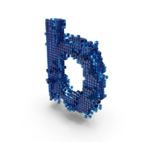 Blue Pixel Art Assembling SciFi Small Letter B PNG & PSD Images