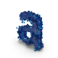 Blue Pixel Art Assembling SciFi Small Letter A PNG & PSD Images