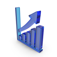 Blue Glass Business Growth Symbol PNG & PSD Images