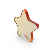 Orange Glass Cute Star Symbol PNG & PSD Images