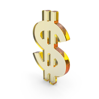Yellow Glass Dollar Symbol PNG & PSD Images