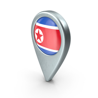 North Korea Location Pin With Flag PNG & PSD Images