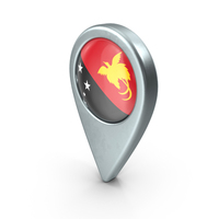Papua New Guinea Location Pin With Flag PNG & PSD Images