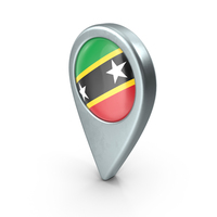 Saint Kitts And Nevis Location Pin With Flag PNG & PSD Images