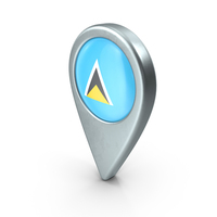 Saint Lucia Location Pin With Flag PNG & PSD Images