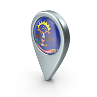 North Dakota State Location Pin With Flag PNG & PSD Images