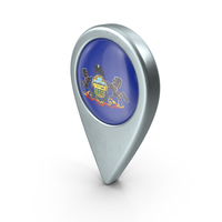 Pennsylvania State Location With Flag PNG & PSD Images