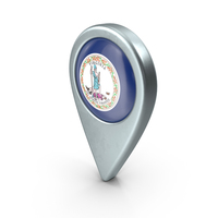 Virginia State Location With Flag PNG & PSD Images