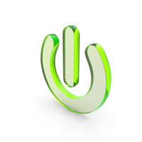 Power Button Icon Green Glass PNG & PSD Images