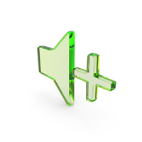Green Volume Increase Media Player Icon Glass PNG & PSD Images